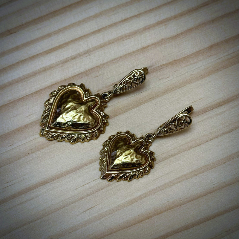Earrings "Goldheart": Italian brass