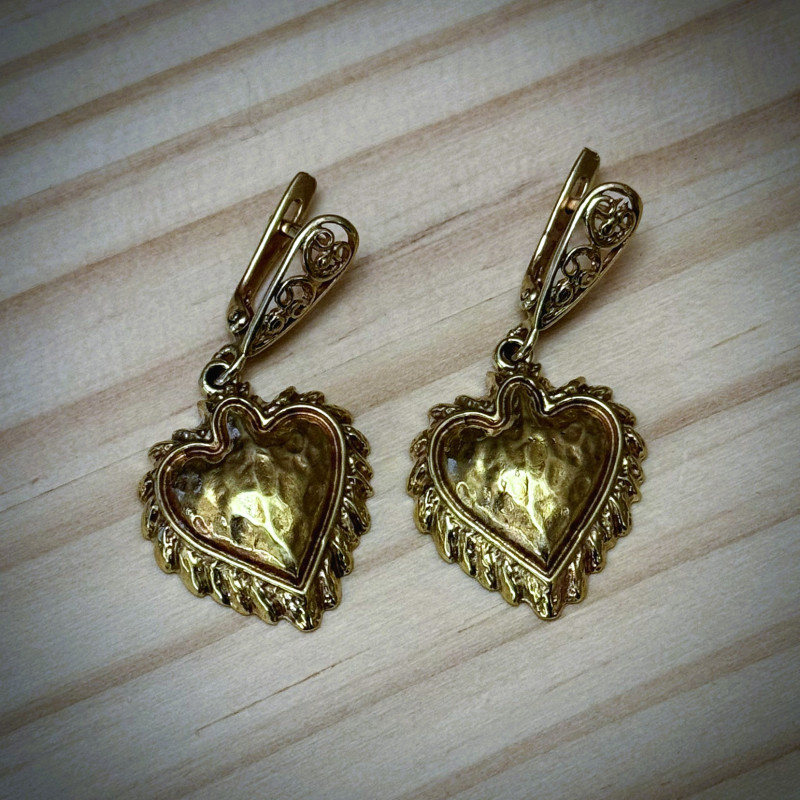 Earrings "Goldheart": Italian brass