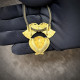 Кулон "Херувімський Оберіг" з латуні з червоним кристалом
